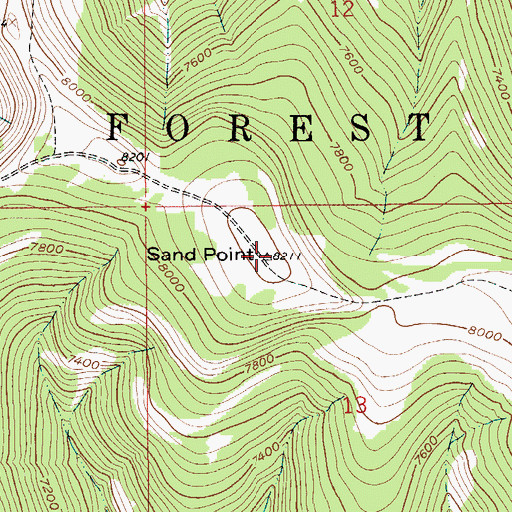 Topographic Map of Sand Point, MT