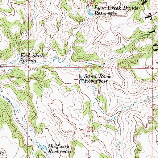 Topographic Map of Sand Rock Reservoir, MT