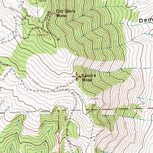 Topographic Map of Sandra Mine, MT