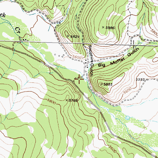 Topographic Map of Sapphire Gulch, MT