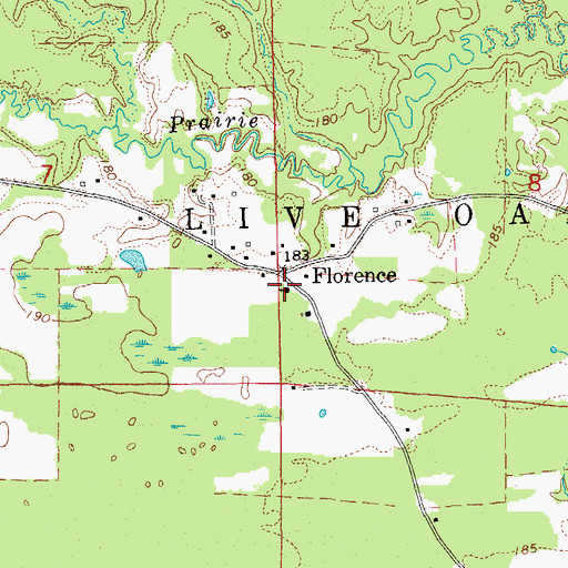Topographic Map of Florence Baptist Church, AR