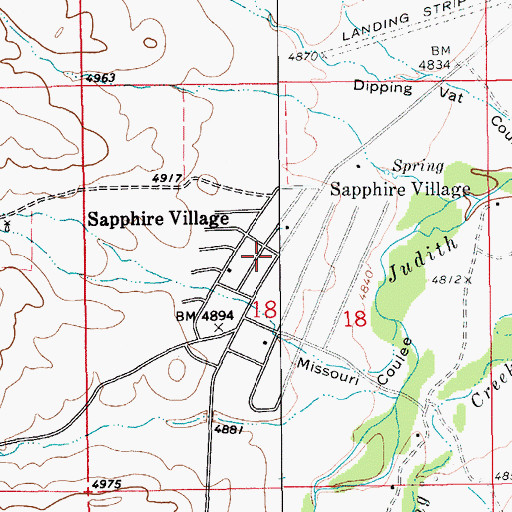 Topographic Map of Sapphire Village, MT