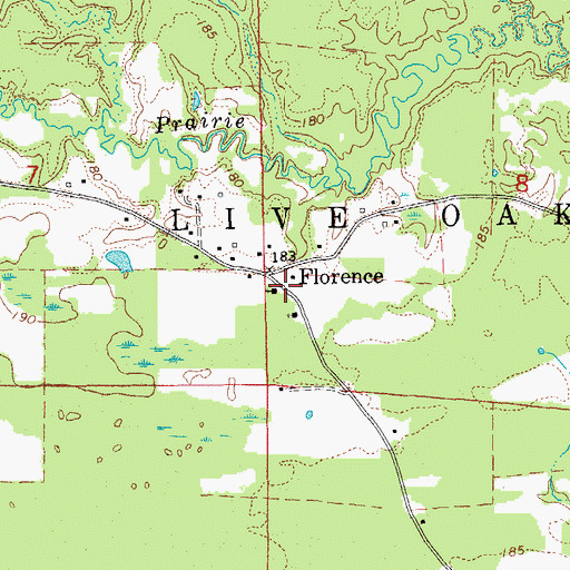 Topographic Map of Florence School (historical), AR