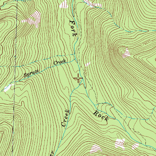Topographic Map of Sauer Creek, MT