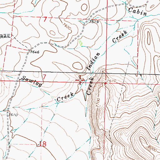 Topographic Map of Sawlog Creek, MT