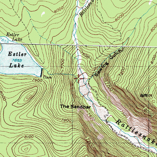 Topographic Map of Sawlog Gulch, MT