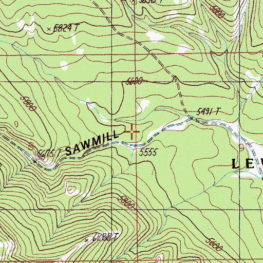 Topographic Map of Sawmill Canyon, MT