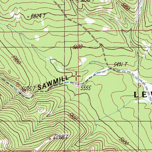 Topographic Map of Sawmill Canyon, MT