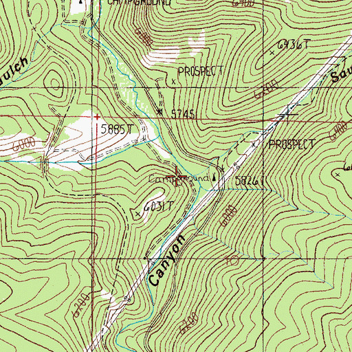 Topographic Map of Sawmill Creek, MT