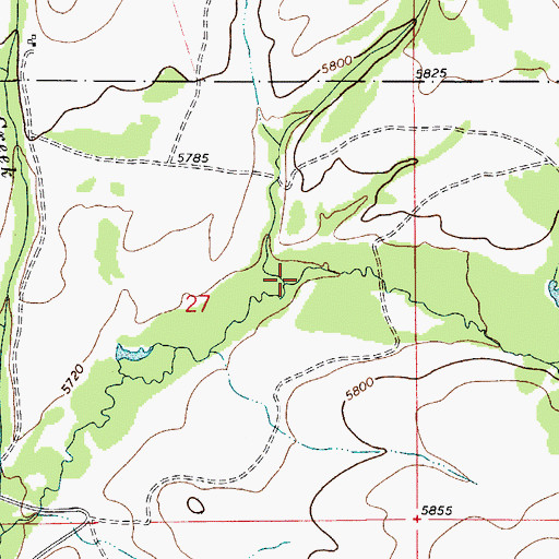 Topographic Map of Sawmill Creek, MT