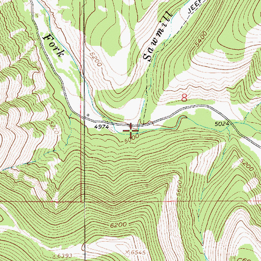 Topographic Map of Sawmill Creek, MT