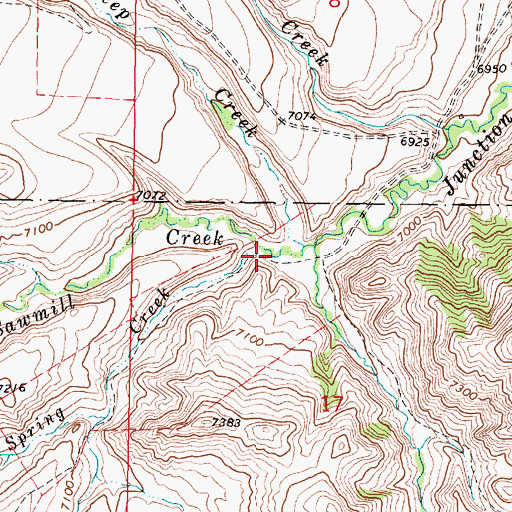 Topographic Map of Sawmill Creek, MT