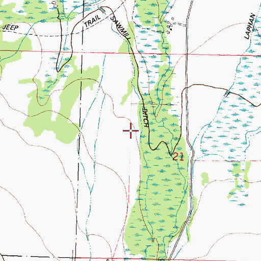 Topographic Map of Sawmill Ditch, MT