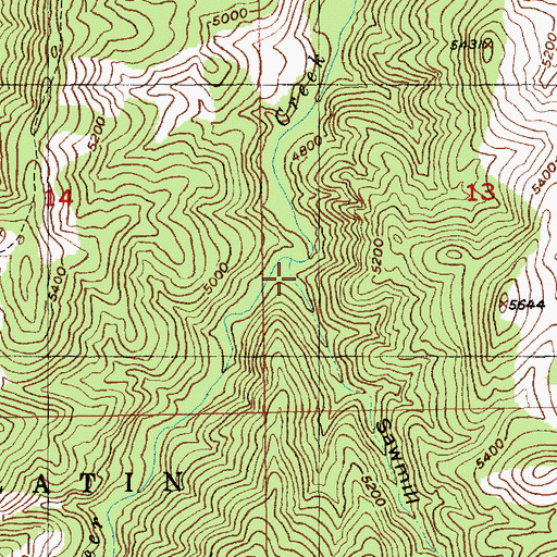 Topographic Map of Sawmill Gulch, MT