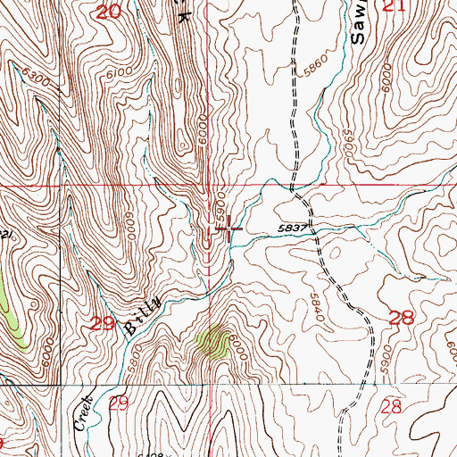 Topographic Map of Sawmill Gulch, MT