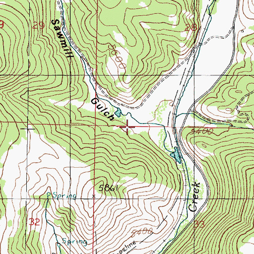 Topographic Map of Sawmill Gulch, MT