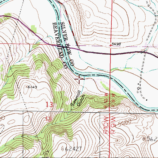 Topographic Map of Sawmill Gulch, MT
