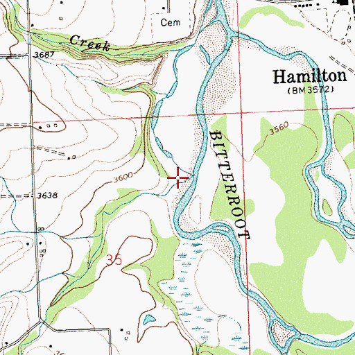 Topographic Map of Sawtooth Creek, MT