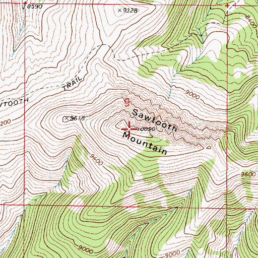 Topographic Map of Sawtooth Mountain, MT