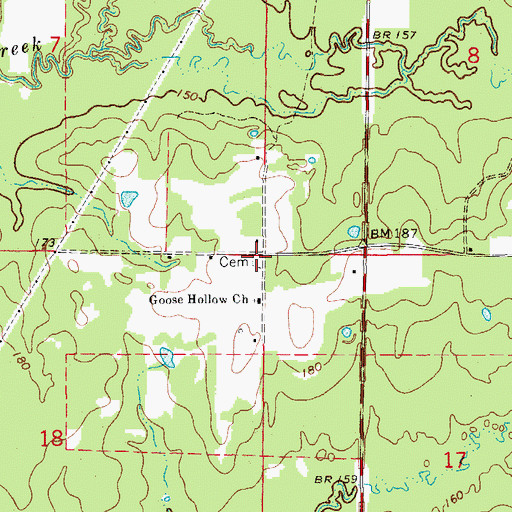 Topographic Map of Gray Cemetery, AR