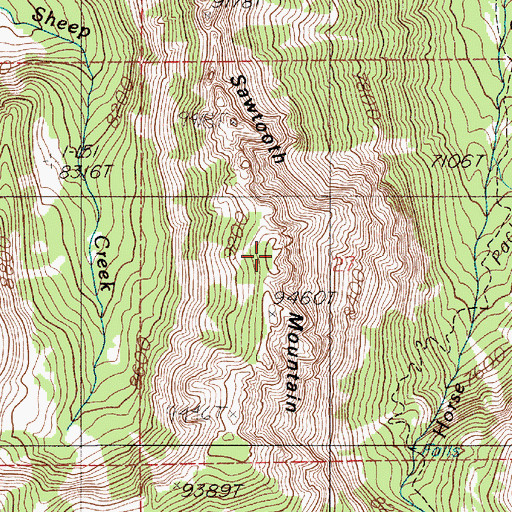 Topographic Map of Sawtooth Mountain, MT