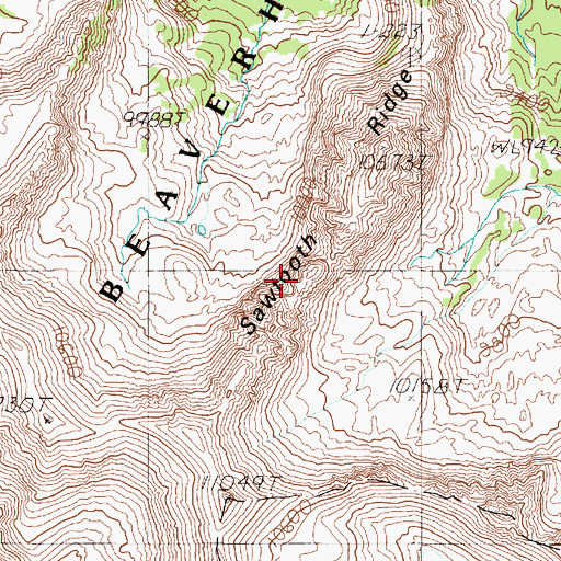 Topographic Map of Sawtooth Ridge, MT