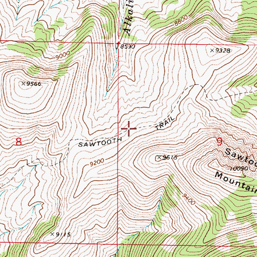 Topographic Map of Sawtooth Trail, MT