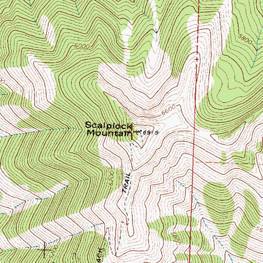 Topographic Map of Scalplock Mountain, MT
