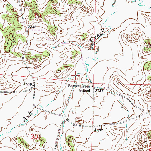 Topographic Map of Schiller Creek, MT
