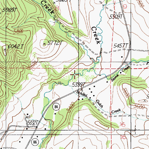 Topographic Map of School Gulch Creek, MT