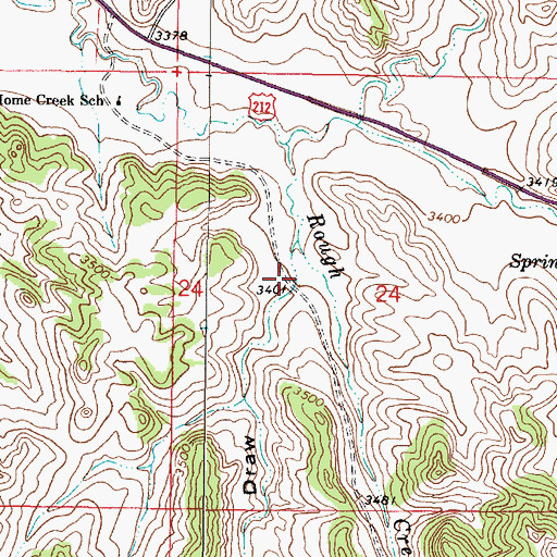 Topographic Map of Schoolhouse Draw, MT
