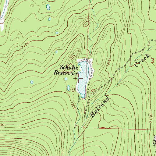 Topographic Map of Schultz Reservoir, MT