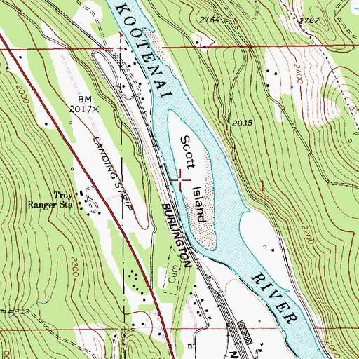 Topographic Map of Scott Island, MT
