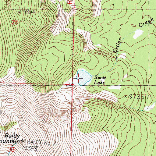 Topographic Map of Scott Lake, MT