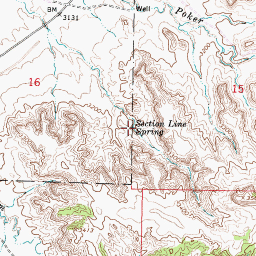Topographic Map of Section Line Spring, MT