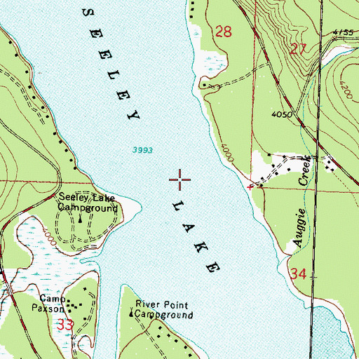 Topographic Map of Seeley Lake, MT