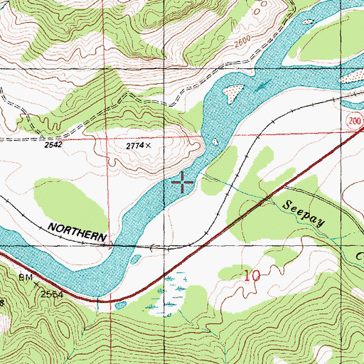 Topographic Map of Seepay Creek, MT