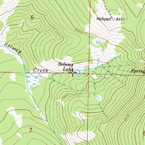 Topographic Map of Selway Lake, MT