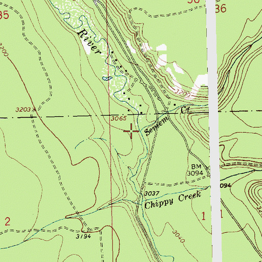 Topographic Map of Semem Creek, MT