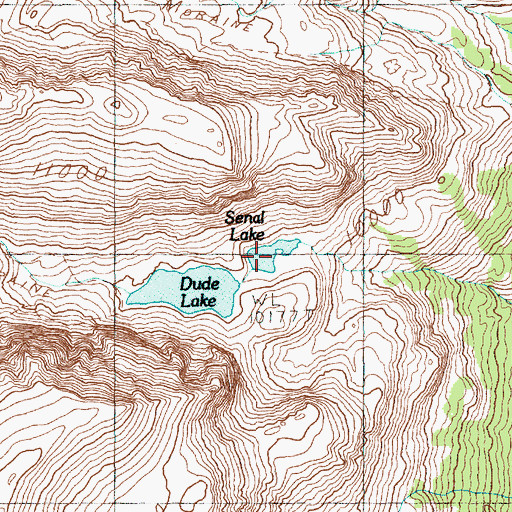 Topographic Map of Senal Lake, MT