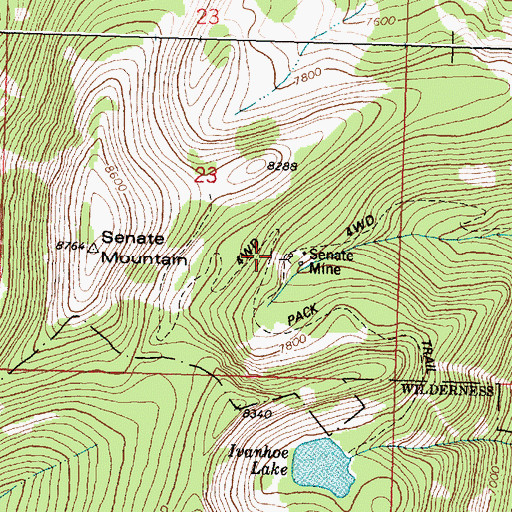 Topographic Map of Senate Mine, MT