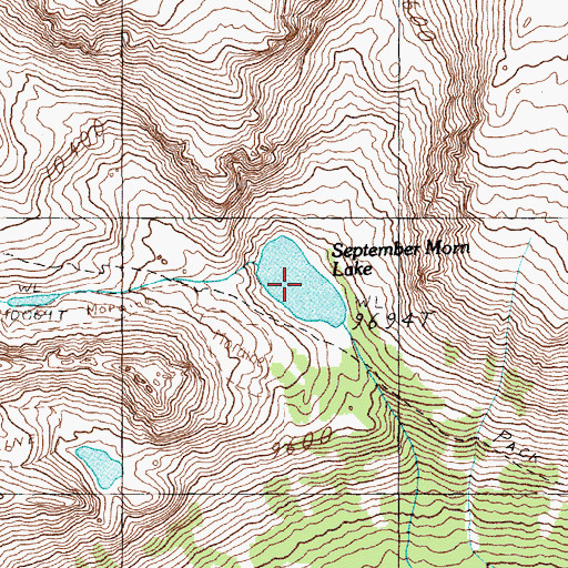 Topographic Map of September Morn Lake, MT
