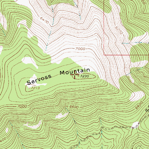 Topographic Map of Servoss Mountain, MT