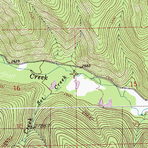 Topographic Map of Set Creek, MT