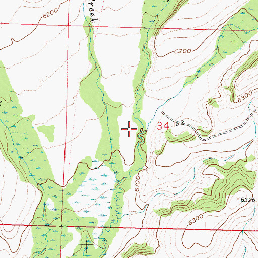 Topographic Map of Sevenmile Creek, MT