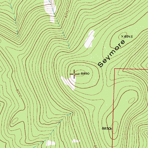 Topographic Map of Seymore Mountain, MT