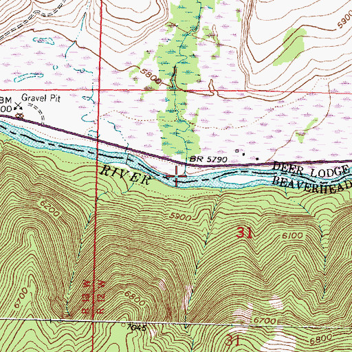 Topographic Map of Seymour Creek, MT
