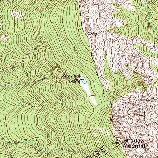 Topographic Map of Shadow Lake, MT