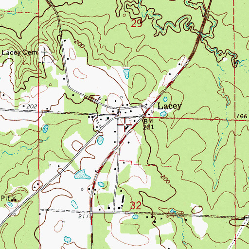 Topographic Map of Lacey School (historical), AR