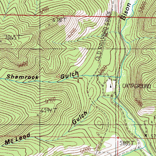 Topographic Map of Shamrock Gulch, MT